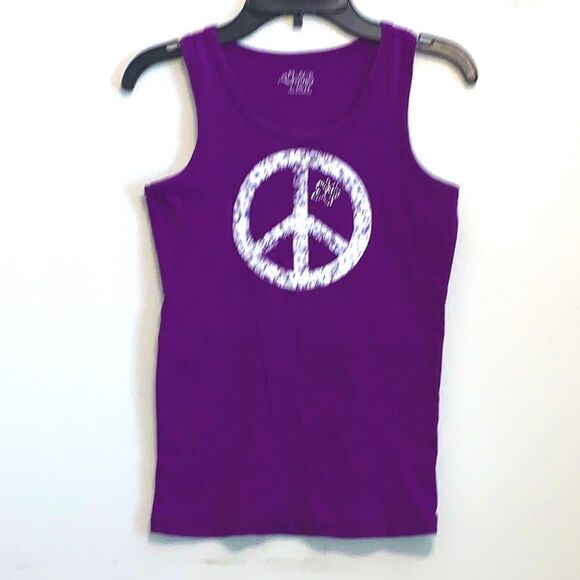 The Children’s Place | Girls Purple Peace Sleeveless Tank top Size L 10/12 - Picture 1 of 16